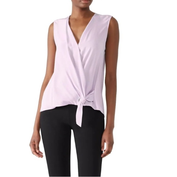 Rag & Bone ”Felix” Silk Sleeveless Tie Front Lilac Color Blouse Size XS EUC! - Picture 3 of 10